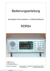 Reuter-Elektronik RDR54 Bedienungsanleitung