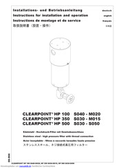 BEKO CLEARPOINT HP 500 S050 Installation Und Betriebsanleitung