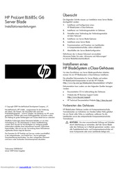 HP ProLiant BL685c G6 Installationsanleitungen