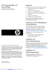 HP ProLiant BL465c G7 Installationsanleitungen