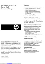 HP ProLiant BL280c G6 Installationsanleitungen