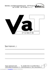 Vakutec VaT 4/104S Betriebs- Und Wartungsanleitung