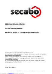 Secabo TC5 Bedienungsanleitung