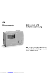 Weinmann E8 Bedienungs- Und Installationsanleitung