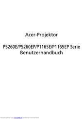 Acer P1165EP Series Benutzerhandbuch