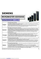 Siemens MICROMASTER 420 Bedienungsanleitung