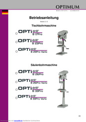 Optinum Opti drill B26Pro Betriebsanleitung