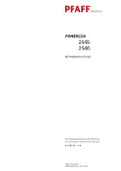 Pfaff powerline 2545 Betriebsanleitung