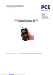 PCE Instruments TT-300 Bedienungsanleitung