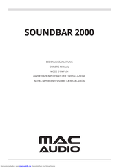 MAC Audio SOUNDBAR 2000 Bedienungsanleitung