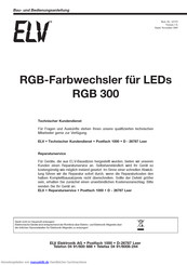 elv RGB 300 Bau- Und Bedienungsanleitung