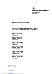 Rohde & Schwarz R&S FSP30 Servicehandbuch