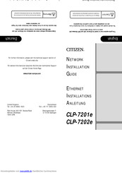 Citizen CLP 7202e Ethernet Installations Anleitung