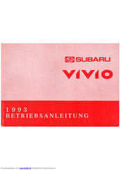 Subaru 1993 VIVIO Betriebsanleitung