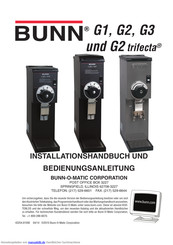 Bunn G2 trifecta Installationshandbuch Und Bedienungsanleitung