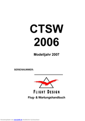 FLIGHT DESIGN 2007 CTSW 2006 Flug- & Wartungshandbuch