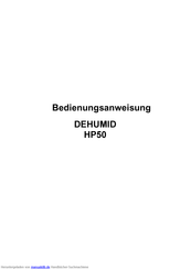 Brune DEHUMID HP50 Bedienungsanleitung
