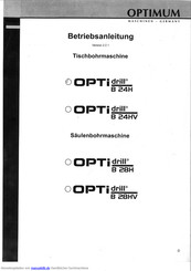 Optinum Optidrill B 24HV Betriebsanleitung
