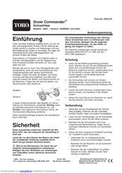 Toro Snow Commander 38601 Bedienungsanleitung