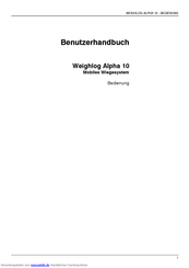 Weighlog Alpha 10 Benutzerhandbuch
