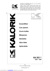 Kalorik KA DO 1 Gebrauchsanleitung