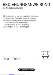 Küppersbusch D633.1 Bedienungsanweisung Mit Montageanweisungen