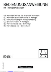 Küppersbusch ED635.1 Bedienungsanweisung Mit Montageanweisungen