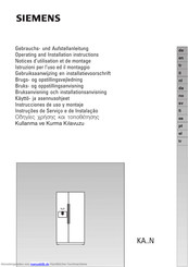 Siemens KA..N Gebrauchs- Und Aufstellanleitung