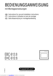 Küppersbusch EHC 612.8 Bedienungsanweisung Mit Montageanweisungen
