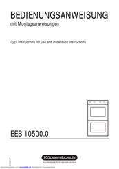 Küppersbusch EEB 10500.0 Bedienungsanweisung Mit Montageanweisungen