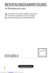 Küppersbusch EEB 6000.8 Bedienungsanweisung Mit Montageanweisungen