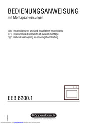 Küppersbusch EEB 6200.1 Bedienungsanweisung Mit Montageanweisungen