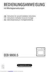 Küppersbusch EEB 9800.5 Bedienungsanweisung Mit Montageanweisungen