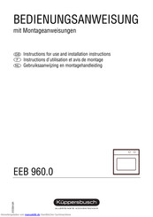Küppersbusch EEB 960.0 Bedienungsanweisung Mit Montageanweisungen