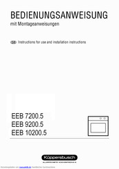 Küppersbusch EEB 9200.5 Bedienungsanweisung Mit Montageanweisungen