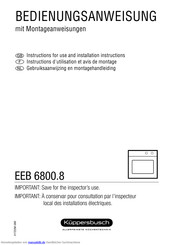 Küppersbusch EEB 6800.8 Bedienungsanweisung Mit Montageanweisungen