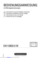 Küppersbusch EKV 6800.0 M Bedienungsanweisung Mit Montageanweisungen