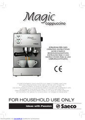 Saeco Magic cappuccino SIN017XNI Bedienungsanleitung