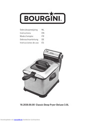 Bourgini Classic Deep Fryer Deluxe 3.0L Gebrauchsanleitung