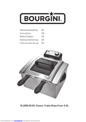 Bourgini Classic Triple Deep Fryer 5.0L Gebrauchsanleitung