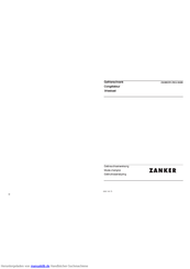 ZANKER ZKG 8428 Gebrauchsanweisung