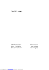 AEG Electrolux FAVORIT 45002 Benutzerinformation