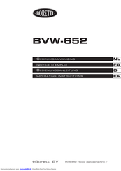 BORETTI BVW-652 Bedienungsanleitung