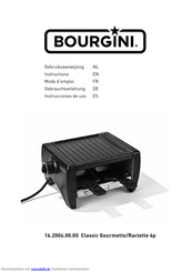 Bourgini Classic Gourmette/Raclette 4p Gebrauchsanleitung