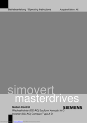 Siemens simovert masterdrives Betriebsanleitung