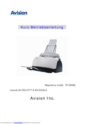 Avision FF-0608S Kurzanleitung