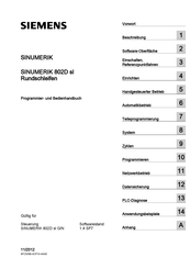 Siemens SINUMERIK 802D sl Handbuch