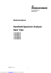Rohde & Schwarz 1145.5850.06 Bedienungsanleitung