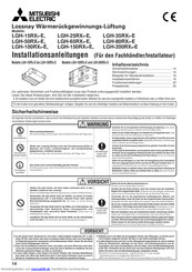 Mitsubishi Electric Lossnay LGH-15RX5-E Installationsanleitungen
