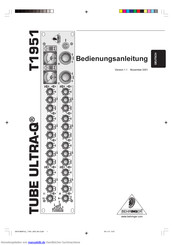 Behringer tube ultra-q t1951 Bedienungsanleitung
